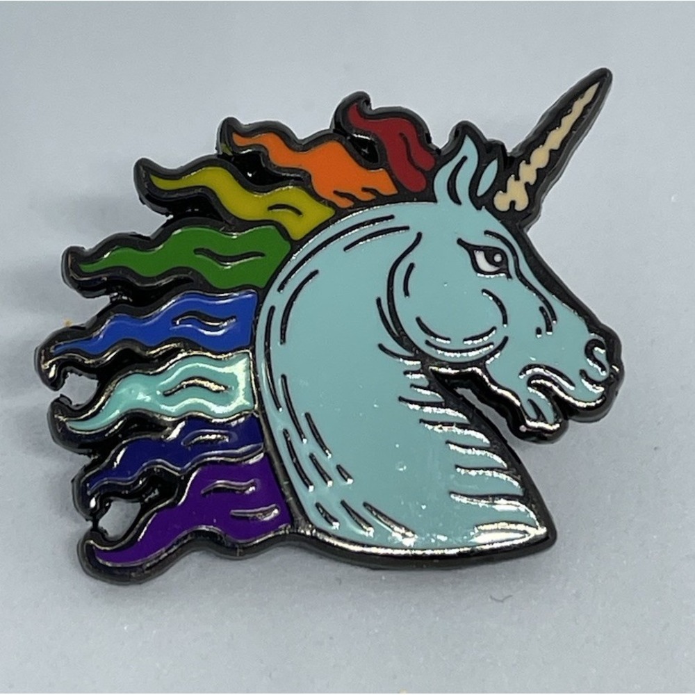 Trixie & Milo RAINBOW MANE UNICORN Enamel Pin Lapel Button